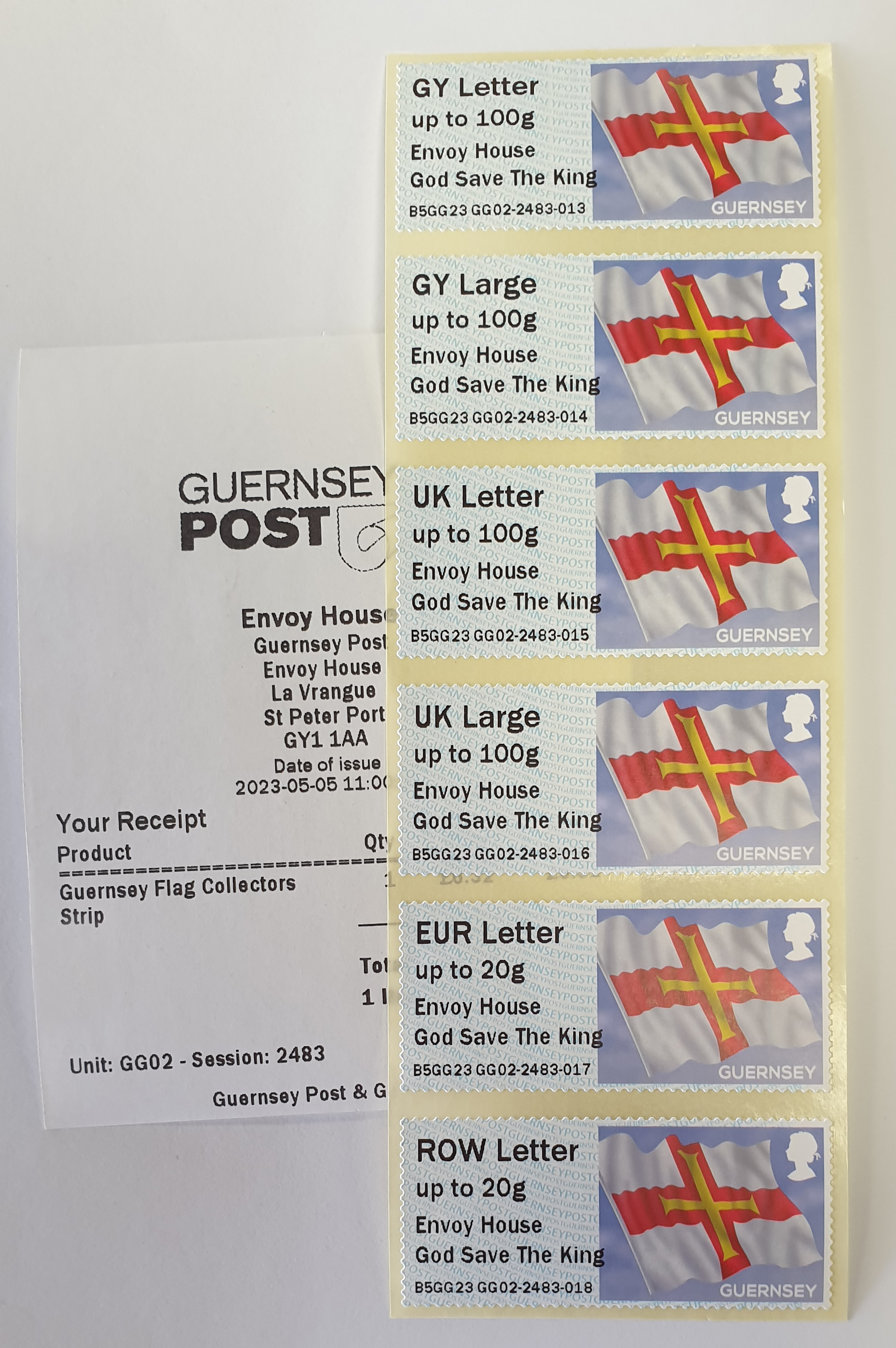 Envoy House GG02 Flags Kings Coronation overprint 5th May 